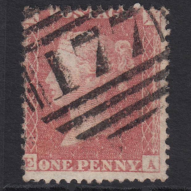 GB QV 1857 1d Pale Rose Pl 56 SG39-C10(3) EA FU Cheltenham 177 Misperf