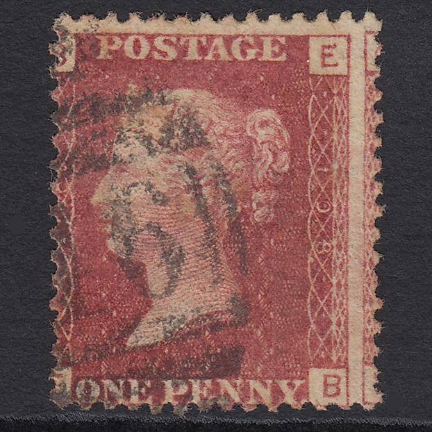 GB QV 1864 1d Lake-red (Plate 108) SG44-G1(2) EB GU Large Misperf