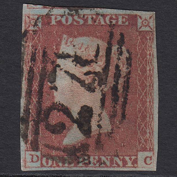 GB QV 1841 1d Red-brown (Plate 72) SG8-B1(1) DC FU 4 Margins