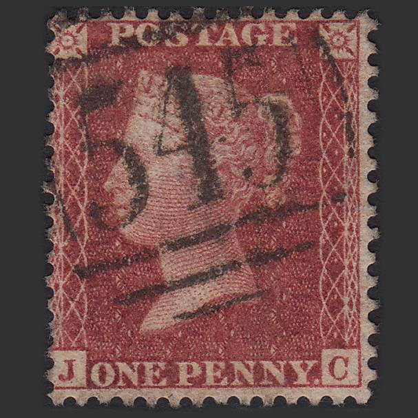 GB QV 1857 1d Deep Rose-red (Plate 36) SG41-C10(4) JC GU Newcastle 545