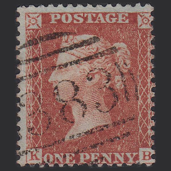 GB QV 1855 1d Red-brown (Plate 6) SG24-C3(1) KB FU Hull 383
