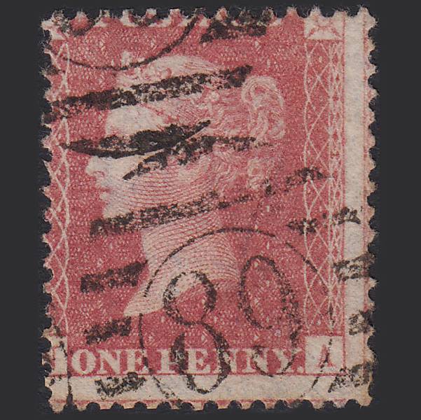 GB QV 1857 1d (Plate 39) SG40-C10(1) NA GU London D&S 89 Large Misperf