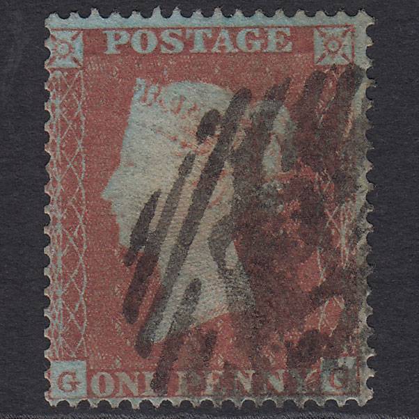 GB QV 1854 1d Red-brown (Plate 181) SG17-C1(1) GG GU London IS Cancel