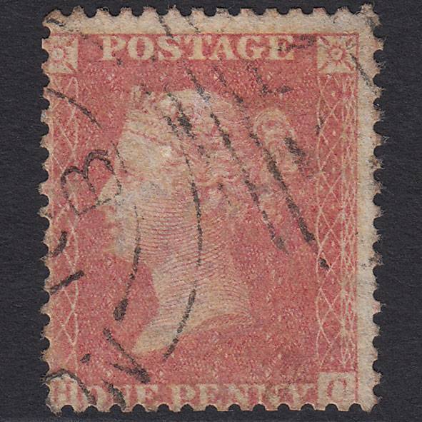 GB QV 1857 1d Pale Rose Transitional (Plate 38) SGC9A(1) HC FU