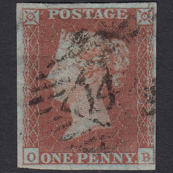 GB QV 1841 1d Pale Red-brown (Plate 125) SG9-B2(3) OB GU 4M London IS 14
