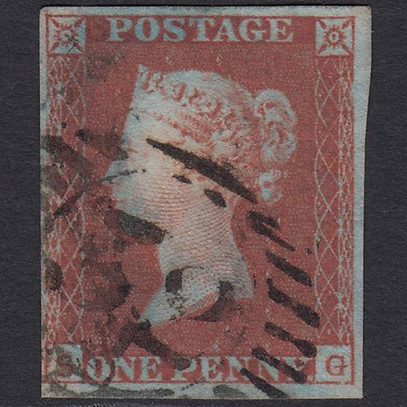 GB QV 1841 1d Red-brown (Plate 101) SG8-B1(1) SG FU 4M London D&S Cancel
