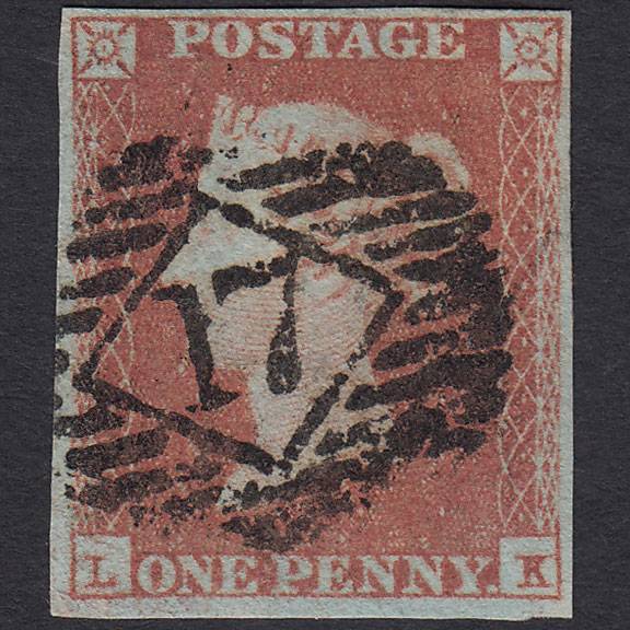 GB QV 1841 1d Red-brown (Plate 89) SG8-B1(1) LK FU 4 Margins London IS 17