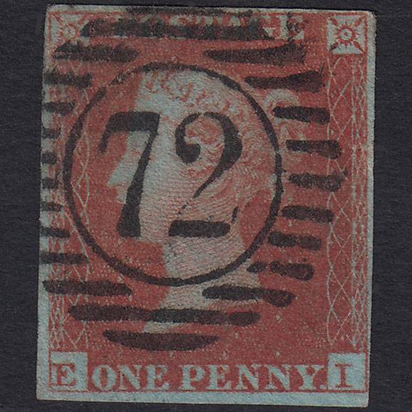 GB QV 1841 1d Very Blued (Plate 177) SG8a-B1(2) EI FU 4M London D&S 72