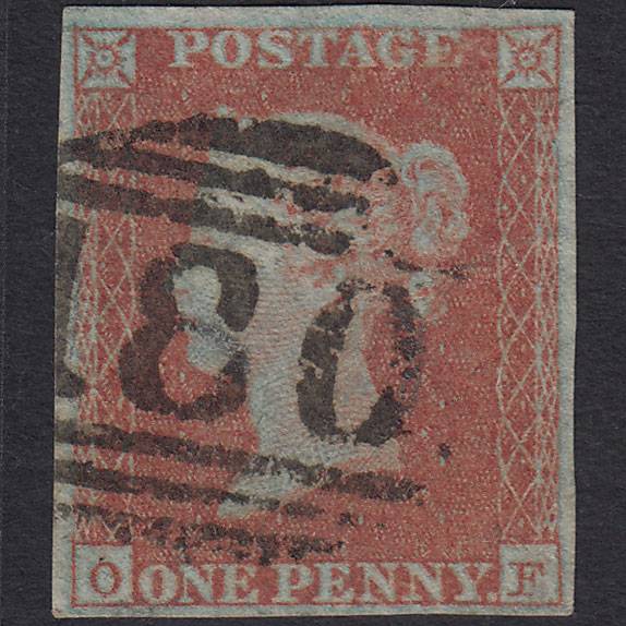 GB QV 1841 1d Red-brown (Plate 112) SG8-B1(1) OF FU 4 Margins Chester 180