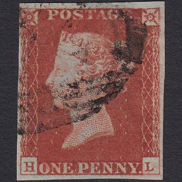 GB QV 1841 1d Red-brown (Plate 60) SG8-B1(1) HL FU 4 Margins