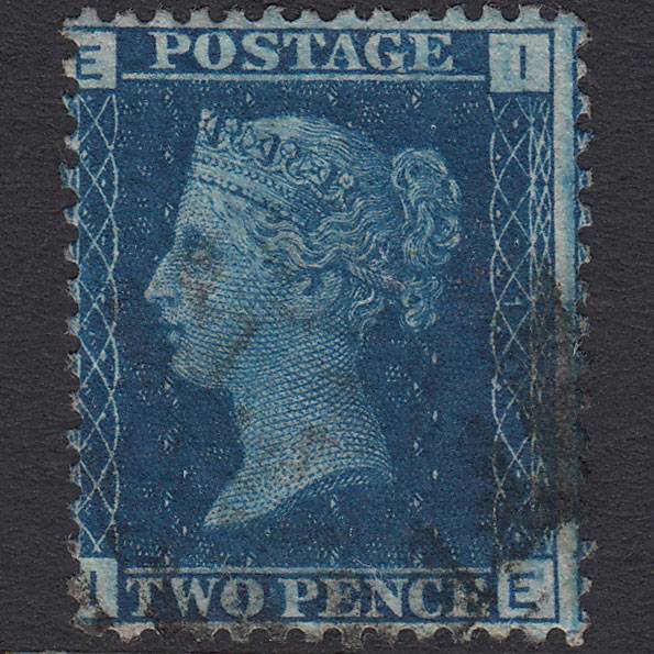 GB QV 1869 2d Blue (Plate 15) SG46-G3 IE FU Light Cancel Misperf