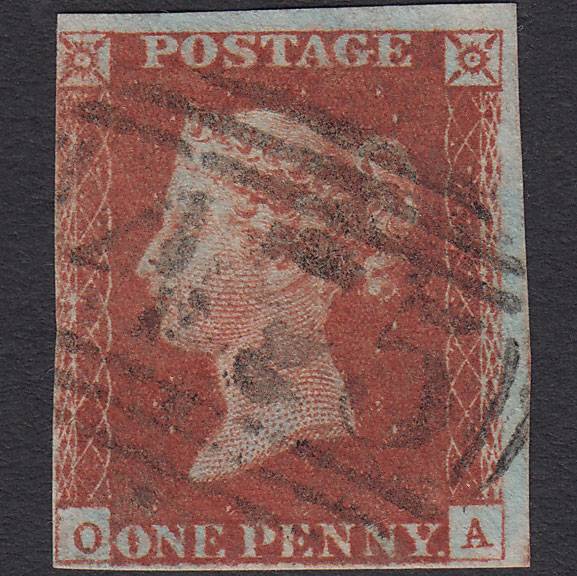 GB QV 1841 1d Red-brown (Plate 60) SG8-B1(1) OA FU 3m Loughborough 475
