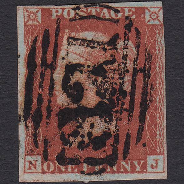 GB QV 1841 1d Red-brown (Plate 60) SG8-B1(1) NJ GU nr 4 Margins