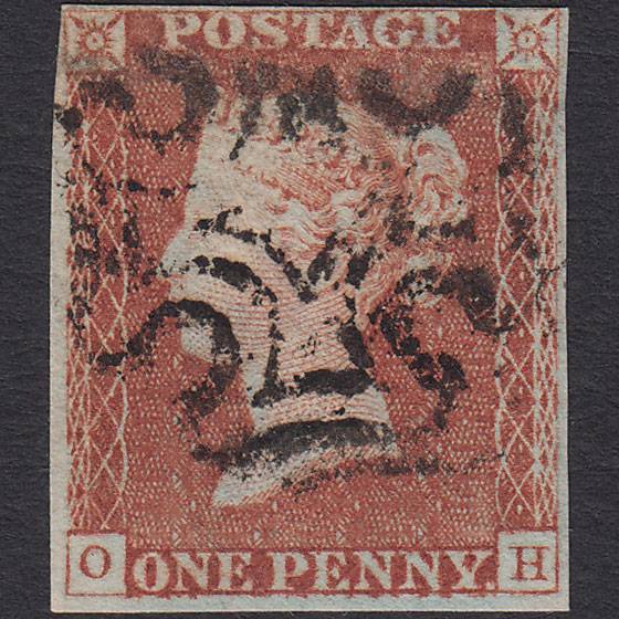 GB QV 1841 1d Red-brown (Plate 18) SG8-B1(1) OH FU nr 4 Margins MX