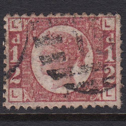 GB QV 1870 1/2d Rose-red (Plate 15) SG48-G4 LL FU London D&S Cancel