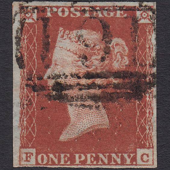 GB QV 1841 1d Red-brown Pl 61 SG8-B1(1) FC FU 4 Margins Chippenham 191