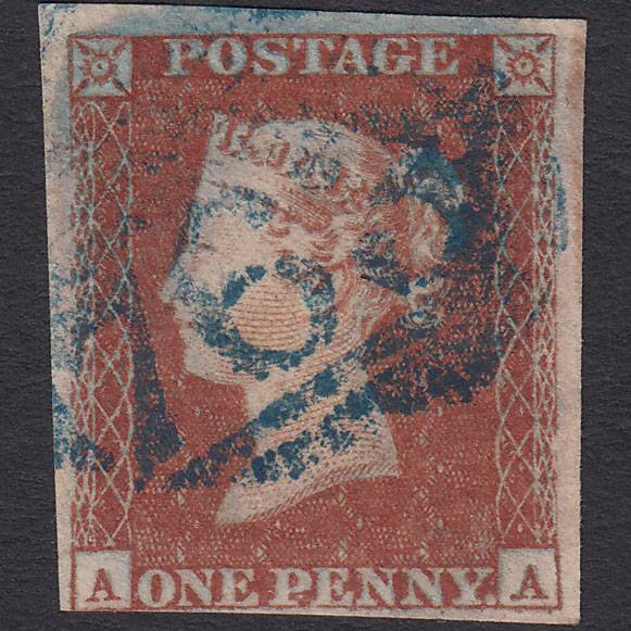 GB QV 1841 1d Lavender Paper Pl 125 SG8-Bs91e AA GU nr 4M Blue Swansea 763
