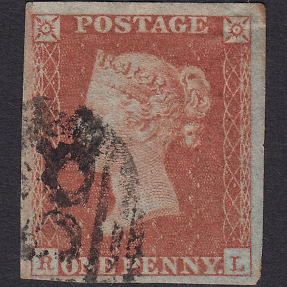 GB QV 1841 1d Red-brown (Plate 125) SG8-B2(1) Trl FU 4 Good Margins