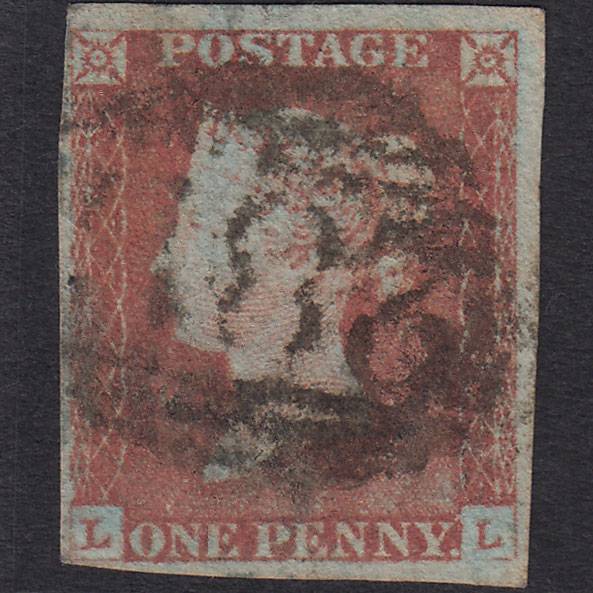 GB QV 1841 1d Red-brown (Plate 81) SG8-B1(1) LL GU 4 Margins