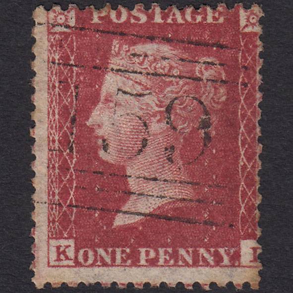 GB QV 1857 1d Deep Rose-red (Plate 47) SG41-C10(4) KL GU Glasgow 159