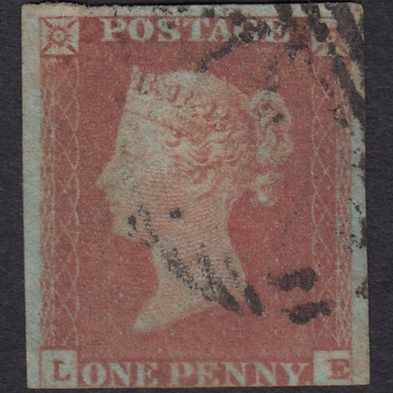GB QV 1841 1d Red-brown (Plate 84) SG8-B1(1) LE GU 3 Margins