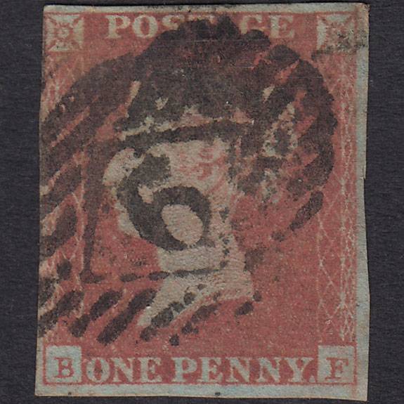 GB QV 1841 1d Red-brown Pl 106 SG8-B1(1) BF GU nr 4M London IS Cancel