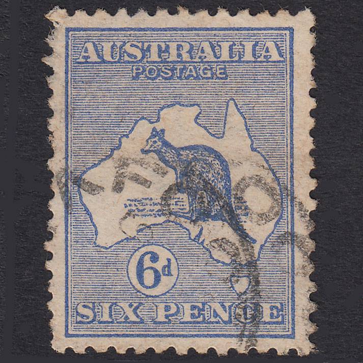 AUSTRALIA 1913 6d Ultramarine Kangaroo SG9 GU CDS CANCEL Well Centred