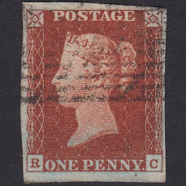 GB QV 1841 1d Deep Red-Brown Plate 50 SG10-B1(4) RC GU 4 Margins Scotland