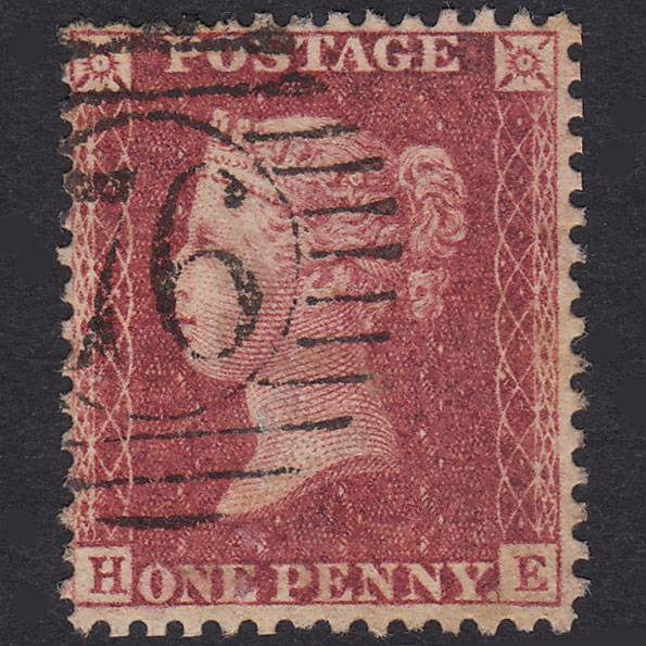 GB QV 1857 1d Deep Rose-Red Plate 46 SG41-C10(2) HE GU London D&S 76