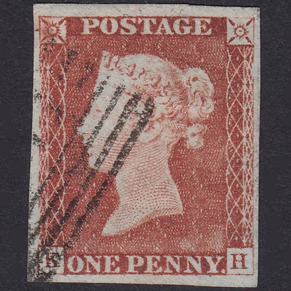 GB QV 1841 1d Pale Red-Brown Plate 64 SG9-B1(3) KH VFU 4 Good Margins