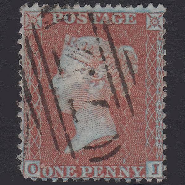 GB QV 1855 1d Plate 8 SG24-C3(1) Framed Reverse OI GU Birmingham 75