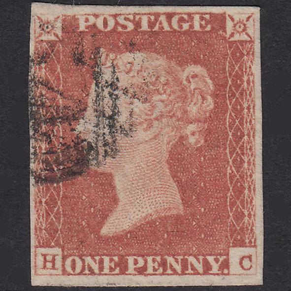 GB QV 1841 1d Red-Brown Plate 80 SG8-B1(1) HC FU 4 Margins