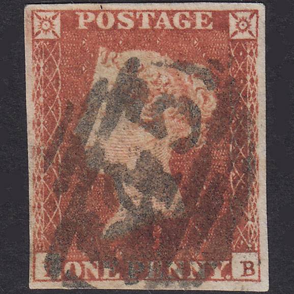 GB QV 1841 1d Red-Brown Plate 93 SG8-B1(1) IB FU Newcastle 545