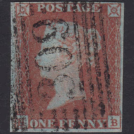 GB QV 1841 1d Very Blued Plate 101 SG8A-B1(2) HB FU 4M Stonehaven 309