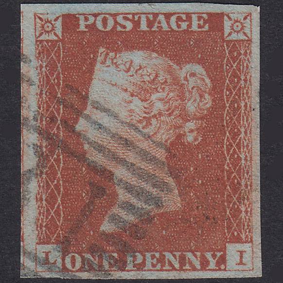 GB QV 1841 1d Red-Brown Plate 64 SG8-B1(1) LI VFU 4 Margins Scotland