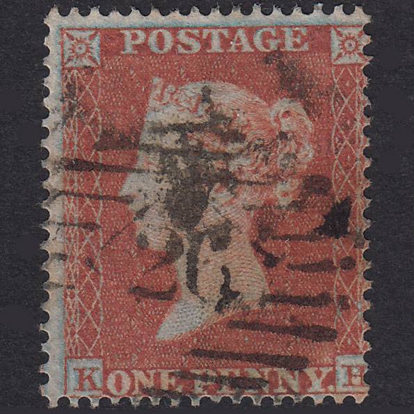 GB QV 1854 1d Plate R3 SG17-C1(1) Framed Reverse KH GU London IS 26