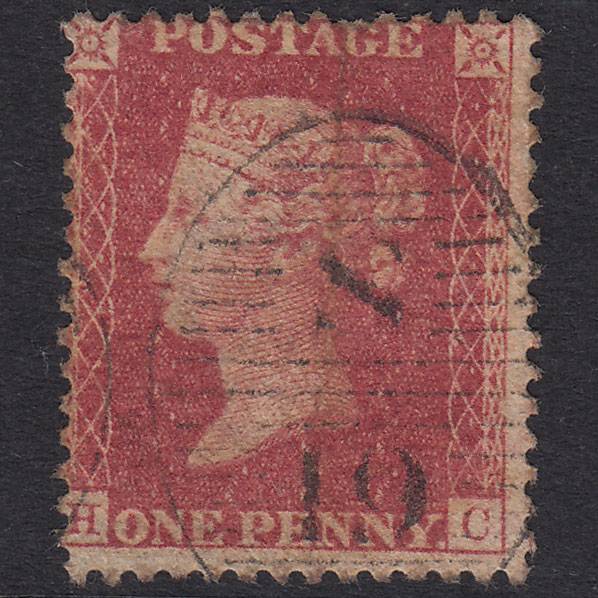 GB QV 1857 1d Rose-Red Plate 59 SG40-C10(1) HC GU London D&S S19