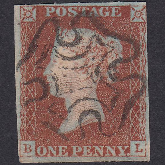 GB QV 1841 1d Red-Brown Plate 25 SG8-B1(1) Ivory Head BL FU 4M MX