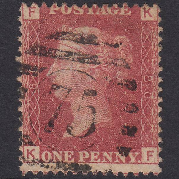 GB QV 1864 1d Lake-Red Plate 80 SG44-G1(2) KF FU London D&S 75