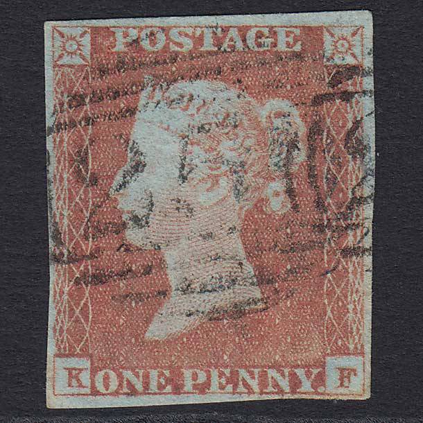 GB QV 1841 1d Red-brown (Plate 81) (SG8) 'KF' GU 4 Margins