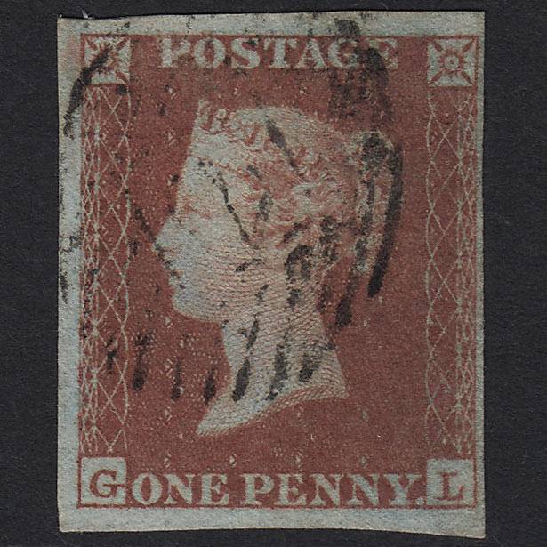 GB QV 1841 1d Red-brown (Plate 133) SG8-B2(1) GL VFU London IS Cancel 4M