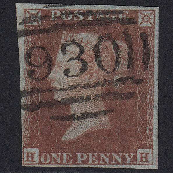 GB QV 1841 1d Red-brown (Plate 164) SG8-B2(1) HH VFU York 930 4M Imperf