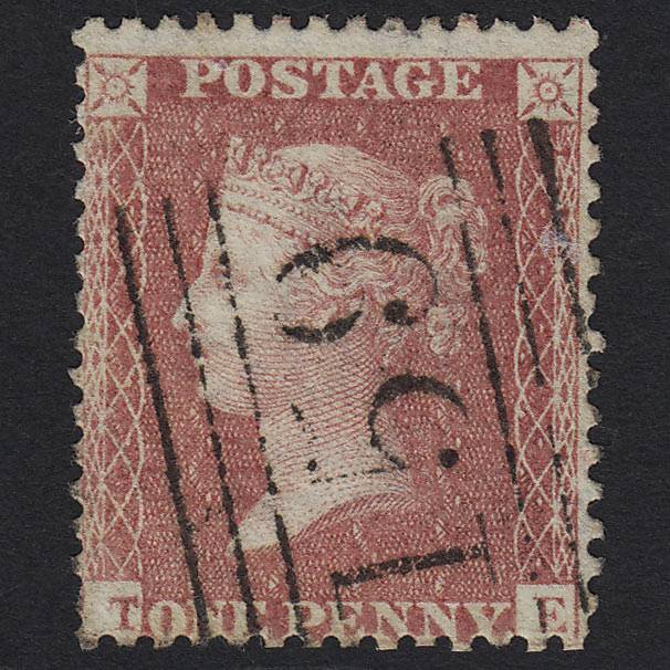 GB QV 1857 1d Pale Rose Pl 44 SG39-C10(3) TE FU Glasgow 159 Distinctive T