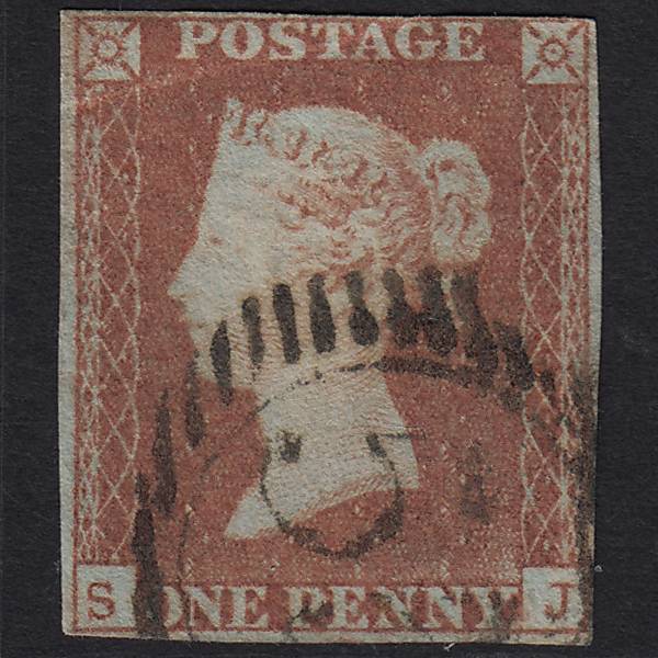 GB QV 1841 1d Red-brown (Plate 90) SG8-B1(1) SJ GU 4 Margins