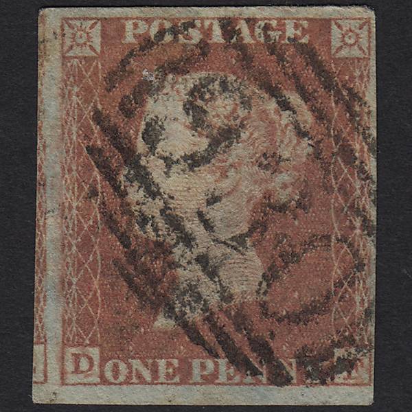 GB QV 1841 1d Red-brown (Plate 88) SG8-B1(1) DF GU York 930 4 Margins