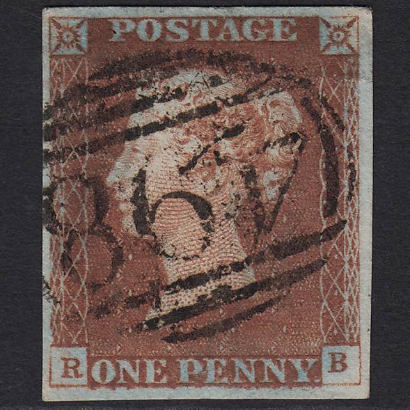 GB QV 1841 1d Red-brown Pl 60 SG8-B1(1) RB GU Manchester 498 4 Margins