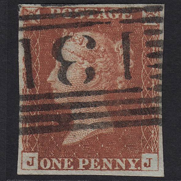 GB QV 1841 1d Red-brown Pl 64 SG8-B1(1) JJ FU Edinburgh 131 4 Margins