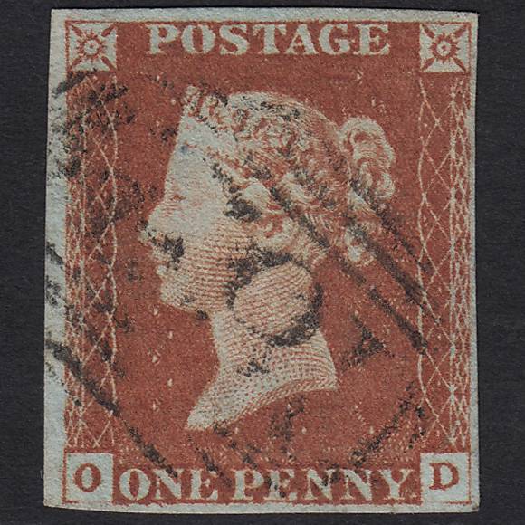 GB QV 1841 1d Red-brown (Plate 65) SG8-B1(1) OD VFU 4 Margins