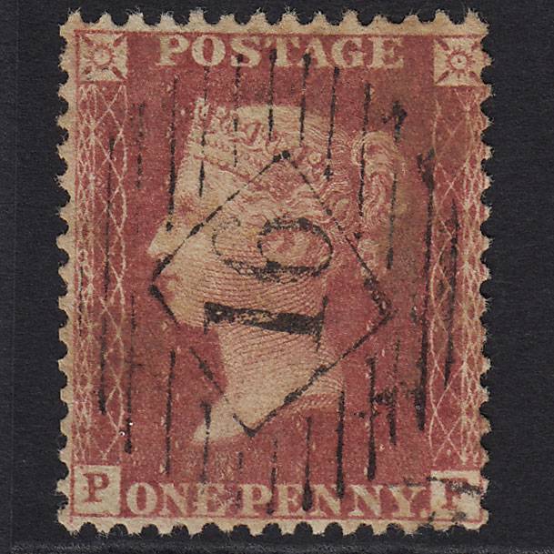 GB QV 1857 1d Pl 58 SG40-C10(1) PF GU London IS 16 Extended Frame Line