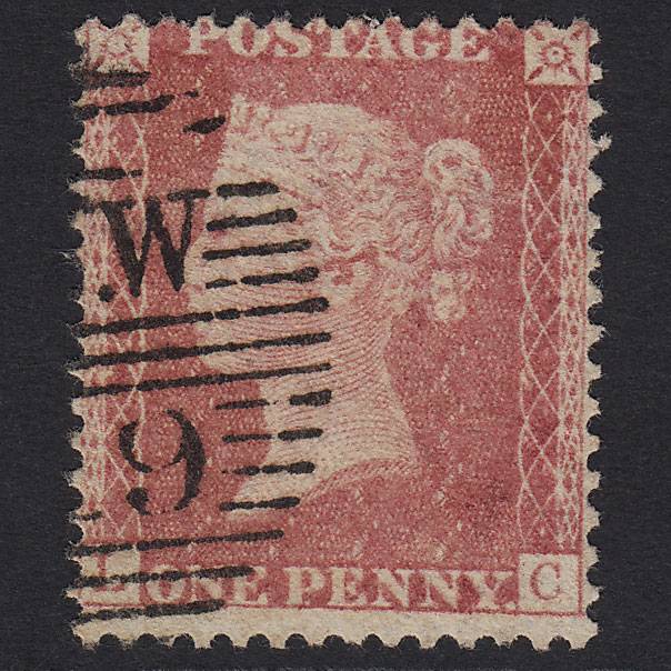 GB QV 1857 1d Rose-red (Plate 59) SG40-C10(1) LC FU in London